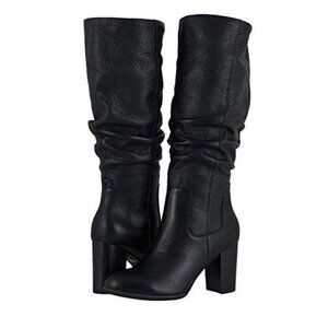 NWOT Vionic Lolita Black Leather Scrunch Boots - US 9 / UK 7 / EU 41